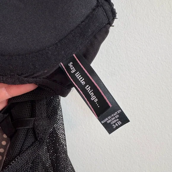 Victoria Secret Black Polka Dot Ruffled Lingerie - Picture 4 of 5